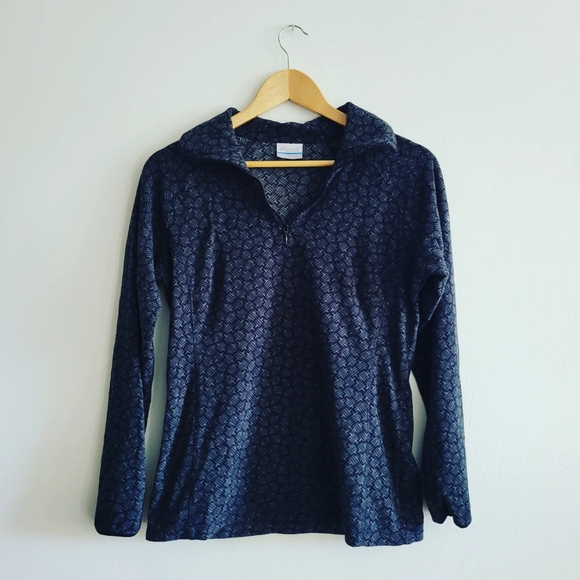 COLUMBIA | Black and Gray Fleece Pullover Long Sleeve Top - Picture 1 of 7